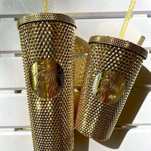Starbucks Limited edition Shiny Gold studded tumbler 24oz/Venti - Picture 1 of 2